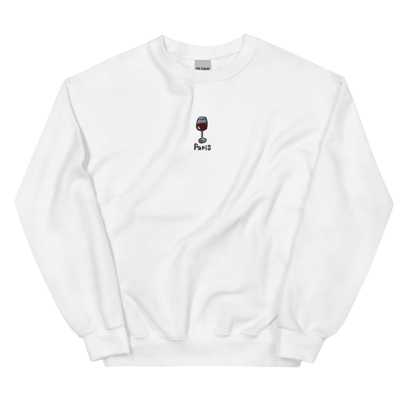Verre de vin - Sweat brodé Paris